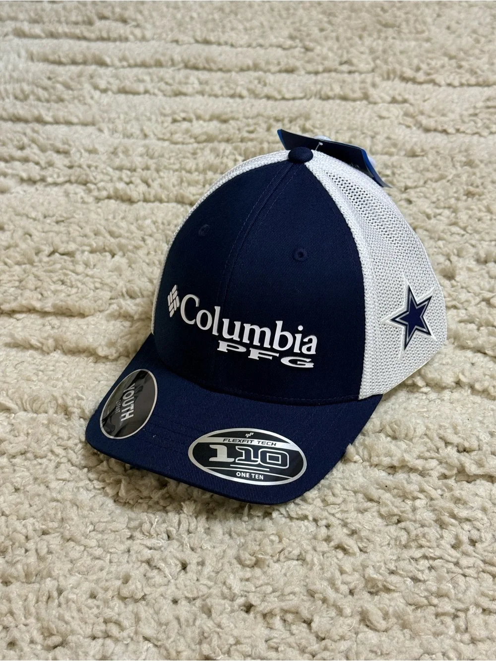 New Youth Columbia PFG Dallas Cowboys Mesh Snapback Hat - Navy